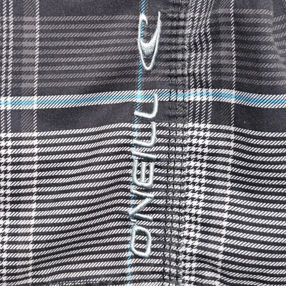 ONeill Mens Plaid Board Shorts Black White Blue Cargo Pocket Size 36‎ 14106702